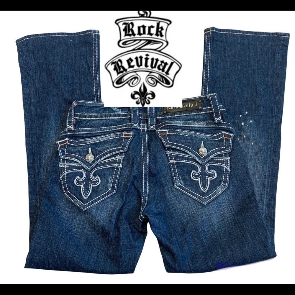 Rock revival stretchy Patti boot cut jeans size 28